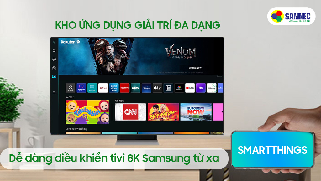 Kho ứng dụng giải trí đa dạng trên tivi 8K Samsung