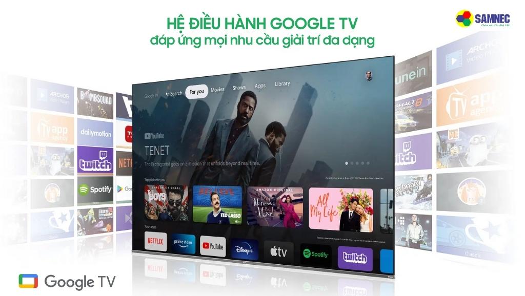 Giải trí đa dạng với hệ điều hành Google TV trên tivi Sony X75K