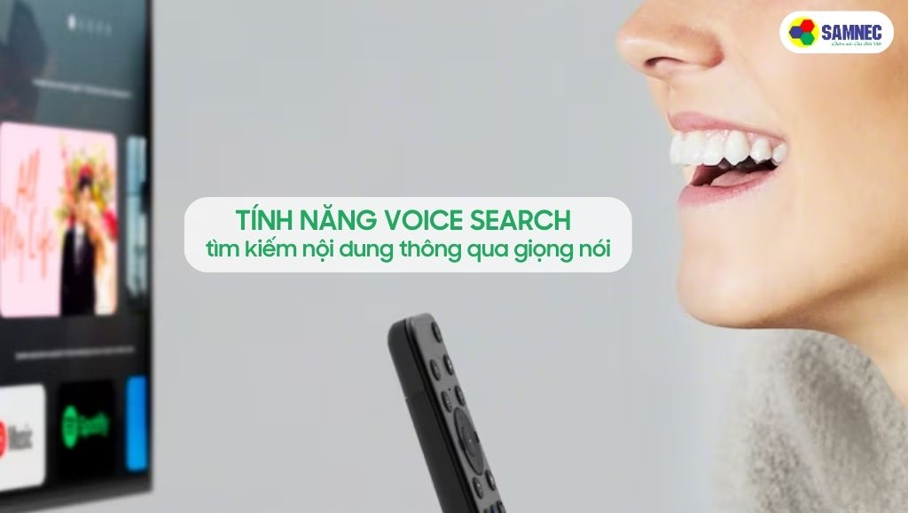 Thao tác tìm kiếm thông tin qua giọng nói trên tivi Sony X75K