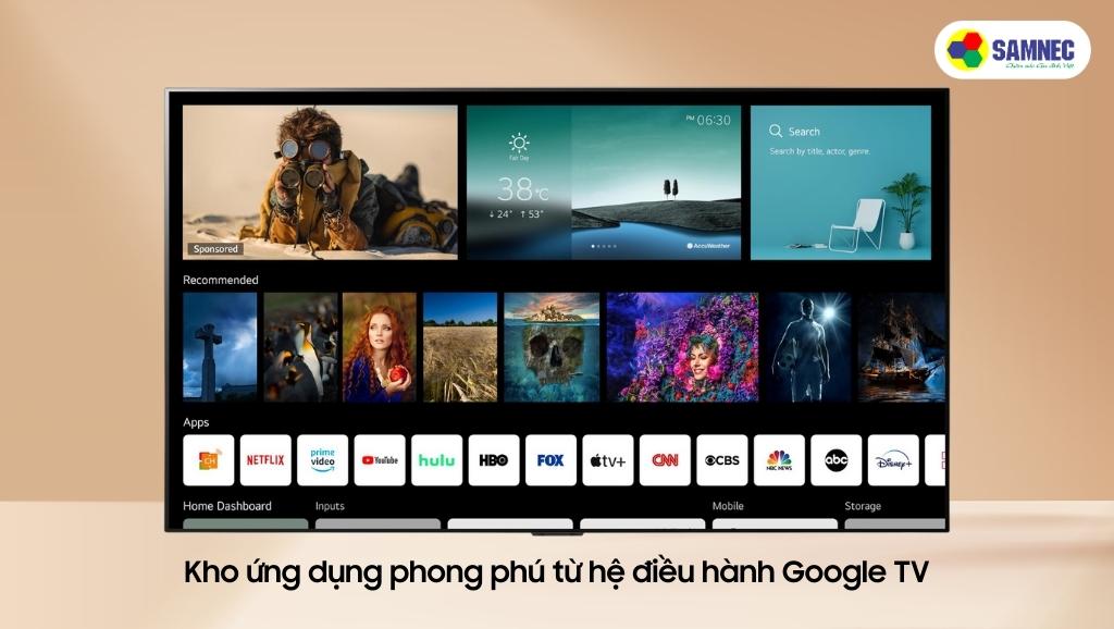 Hệ điều hành Google TV và kho ứng dụng phong phú của X80L