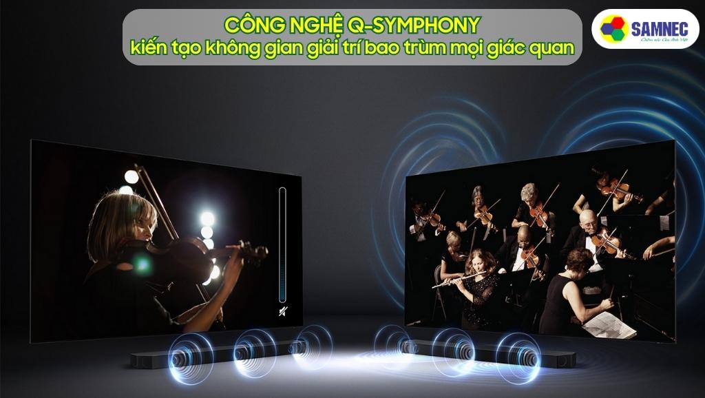  m thanh hoàn hảo nhờ công nghệ Q-Symphony trên tivi Samsung Q80C