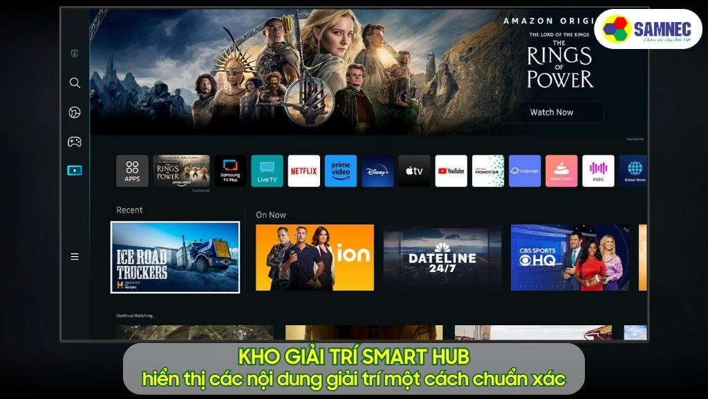 Kho giải trí Smart Hub trên tivi Samsung Q80C