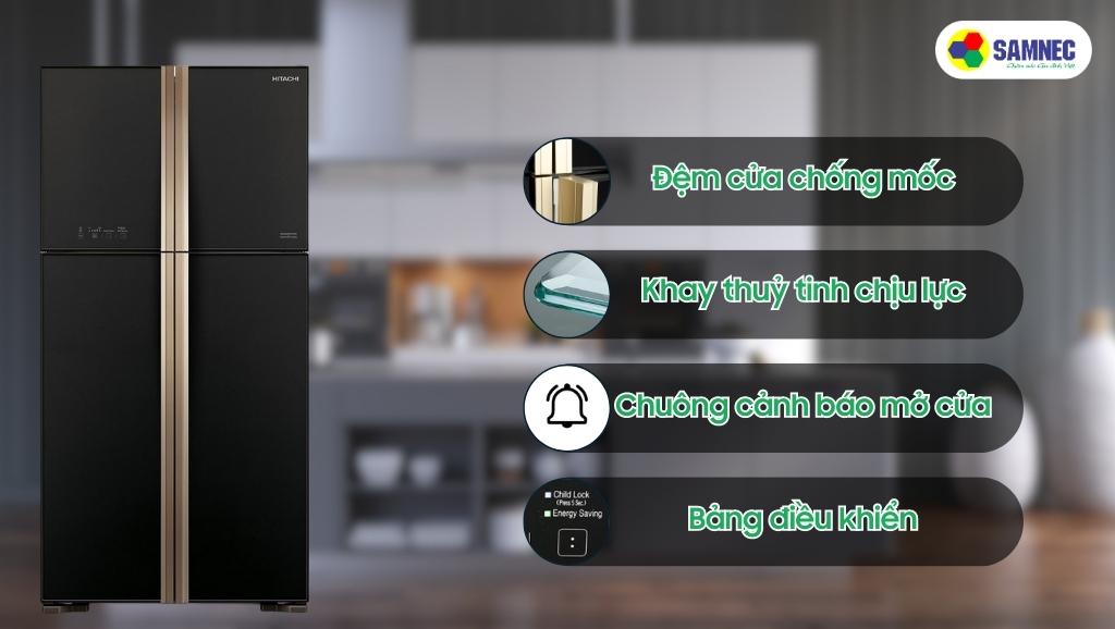 Tiện ích hiện đại của tủ lạnh Hitachi Inverter 509 lít R-FW650PGV8 GBK