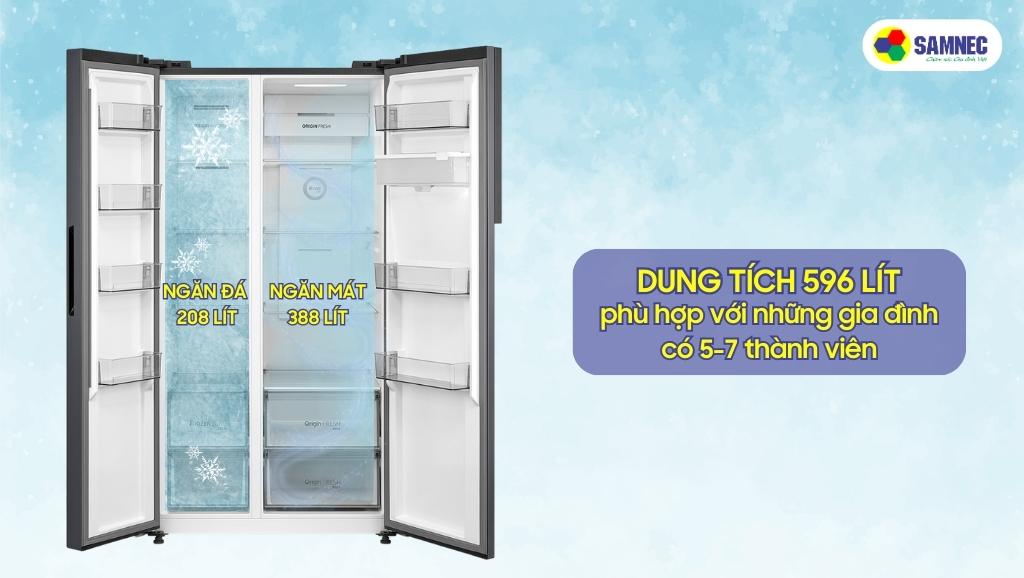 Tủ lạnh Toshiba Inverter GR-RS775WI-PMV(06)-MG với dung tích lớn