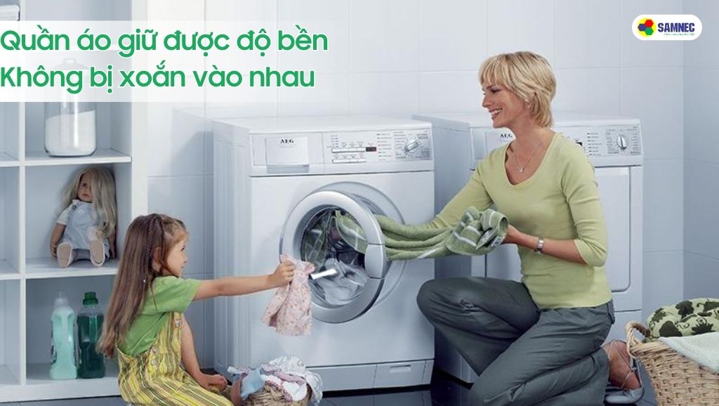 Máy giặt cửa ngang giữ được độ bền của quần áo