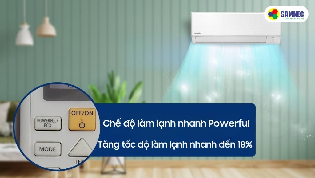 Chế độ làm lạnh nhanh Powerful của máy lạnh Panasonic CU/CS-PU9ZKH-8M
