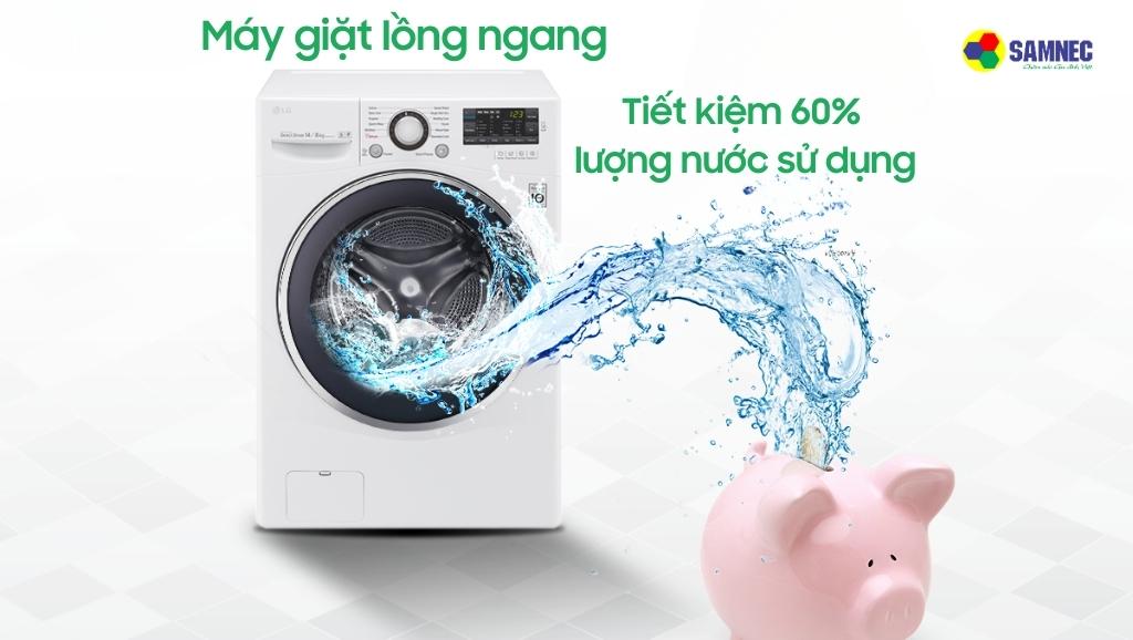 Máy giặt lồng ngang tiết kiệm 60% nước