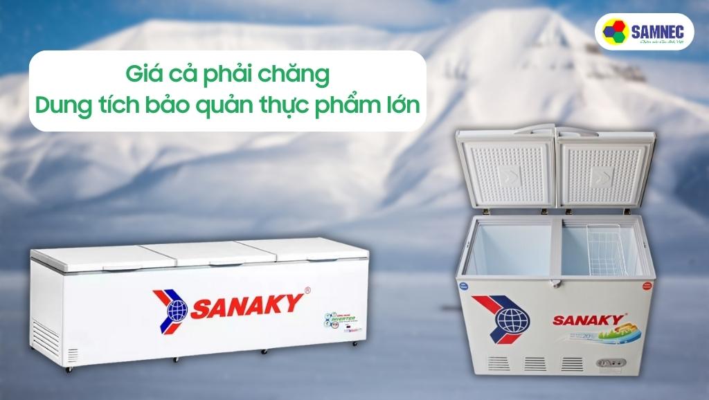 Dung tích lớn của tủ đông