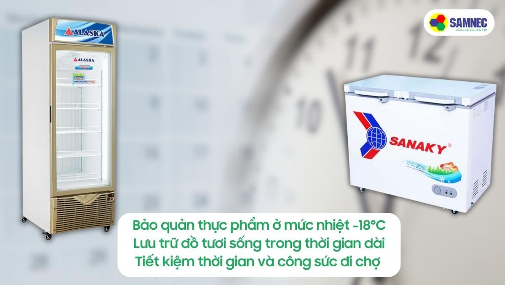 Tủ đông giúp bảo quản thực phẩm tươi sống dễ dàng
