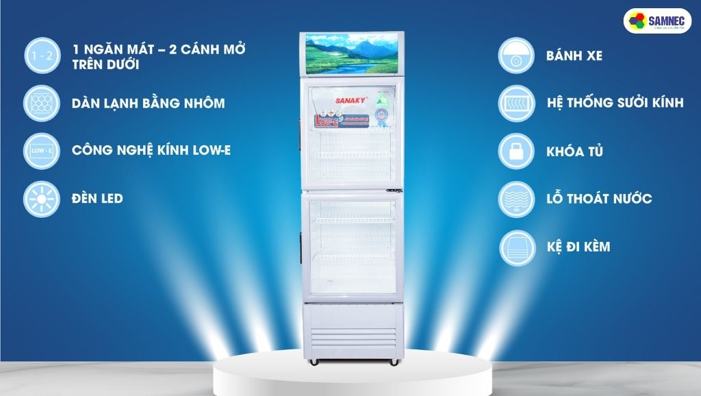 Thiết kế và công nghệ của tủ mát Sanaky 2 cánh