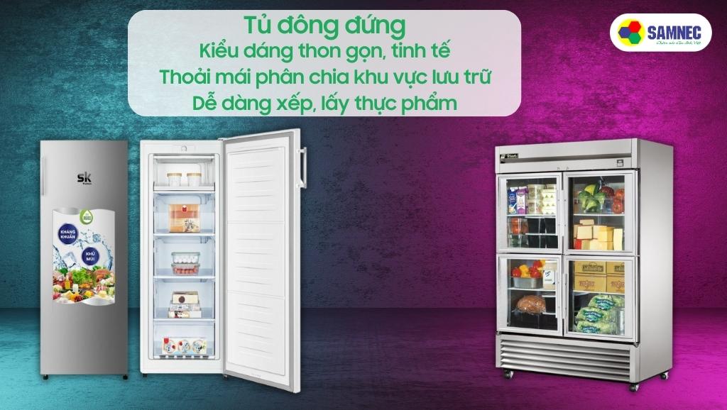 Tủ đông đứng cho siêu thị mini