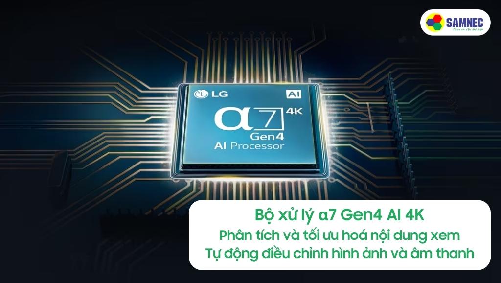 Bộ xử lý α7 Gen4 AI 4K của Tivi LG G1PTA