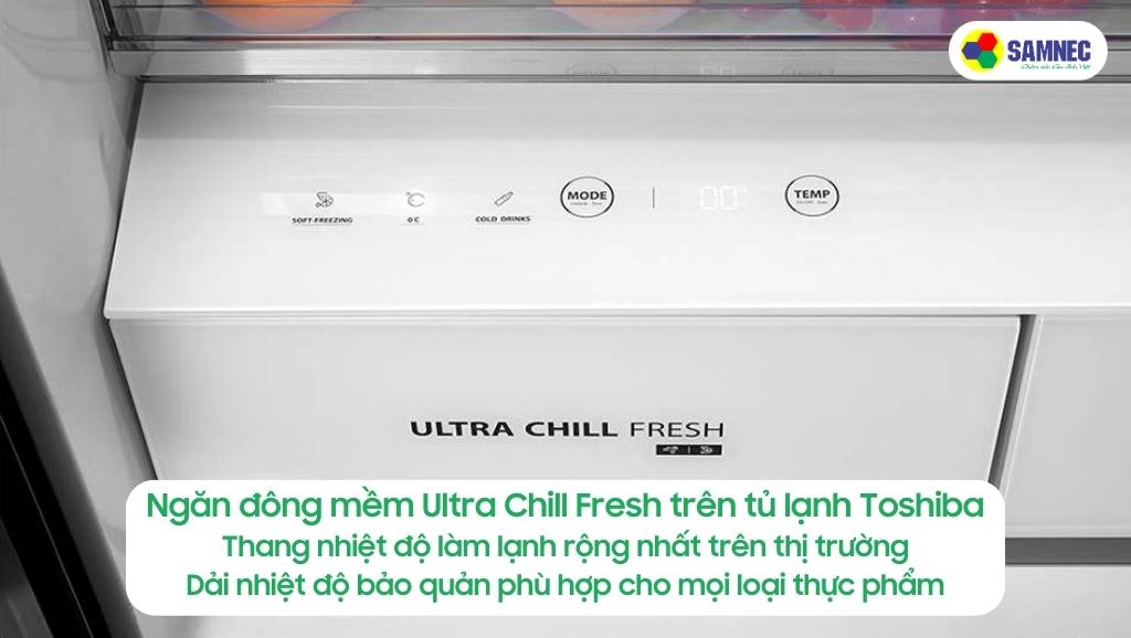 Ngăn đông mềm đa năng Ultra Chill Fresh trên tủ lạnh Toshiba
