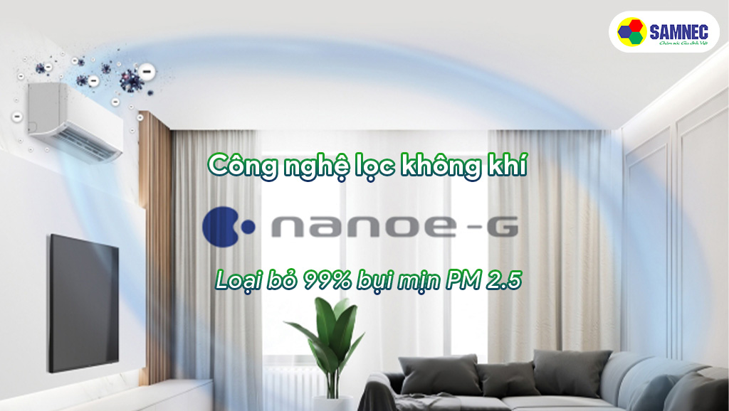 Công nghệ lọc không khí nanoe-G điều hòa Panasonic Inverter 1 HP CU/CS-PU9ZKH-8M