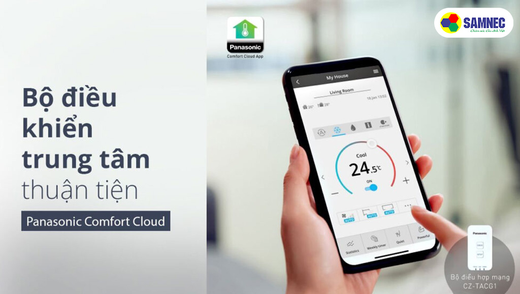 Điều chỉnh điều hòa Panasonic Inverter 1 HP CU/CS-PU9ZKH-8M bằng ứng dụng Comfort Cloud
