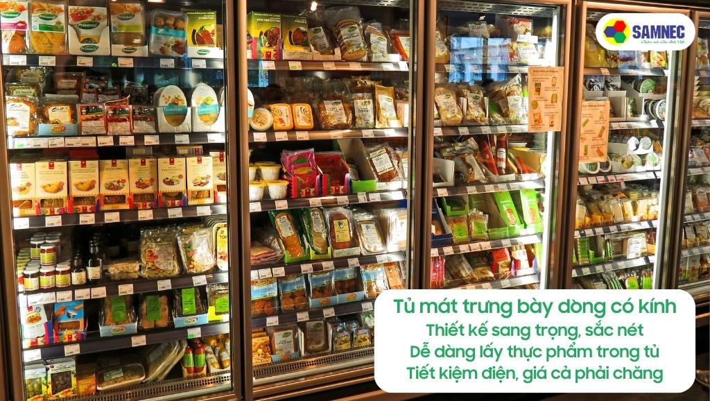 Tủ mát trưng bày dòng có kính cho nhà hàng