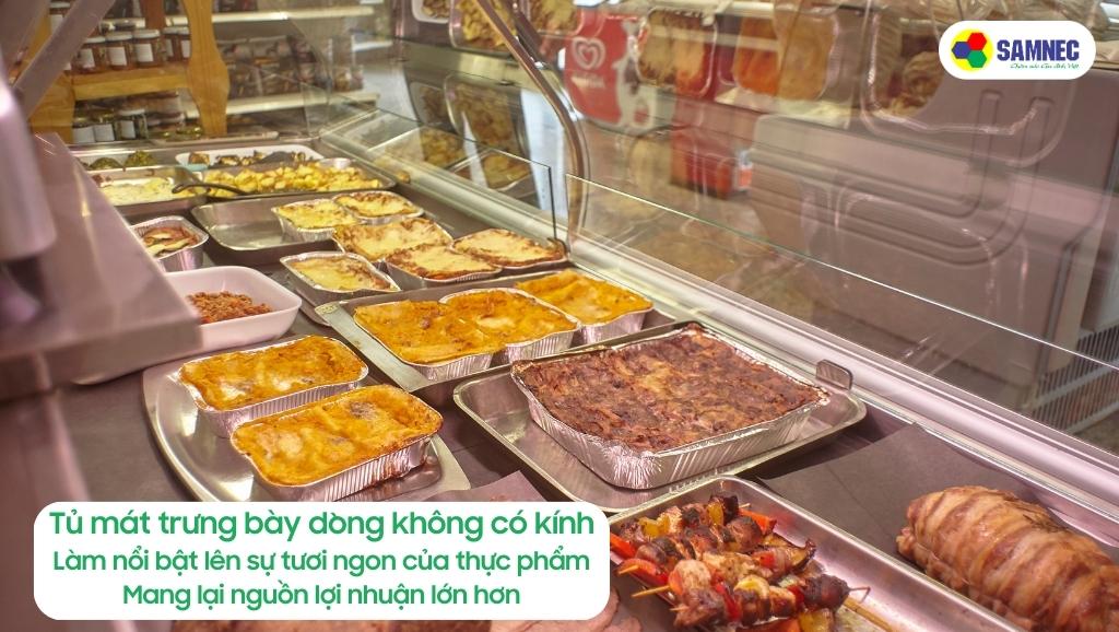 Tủ mát trưng bày dòng không có kính cho nhà hàng