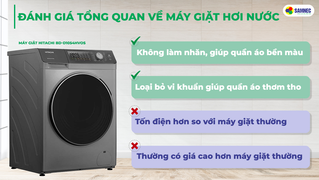 Đánh giá tổng quan về máy giặt hơi nước