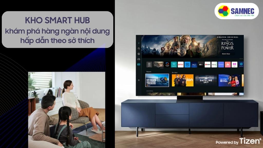 Kho giải trí Smart Hub của tivi Samsung QN800C