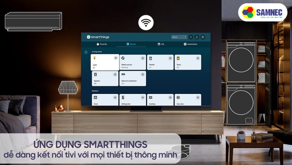 Ứng dụng SmartThings của tivi Samsung QN800C
