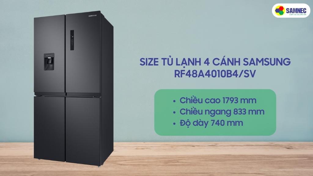 Tủ lạnh Samsung 4 cánh RF48A4010B4/SV 
