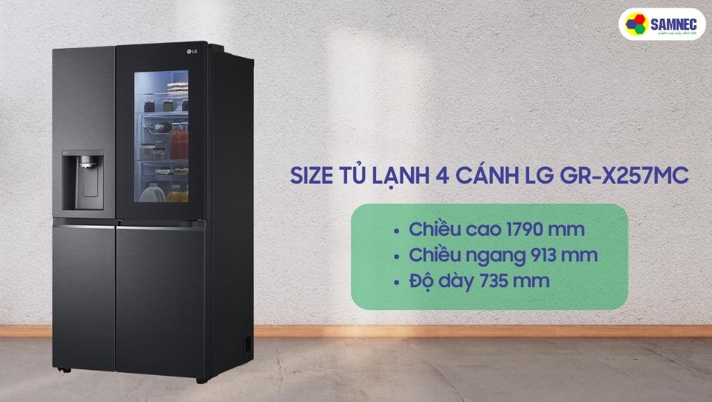 Tủ lạnh 4 cánh LG GR-X257MC