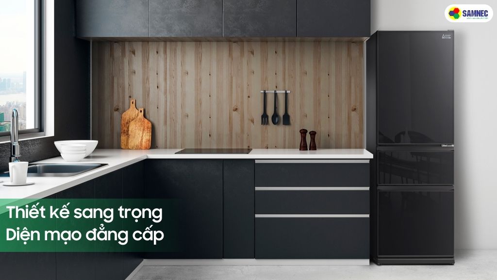 Thiết kế của tủ lạnh Mitsubishi Inverter 365 lít MR-CGX46EN-GBK-V