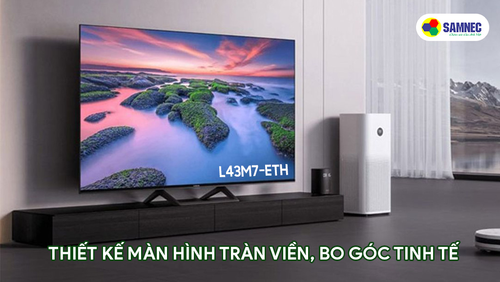 Thiết kế màn hình tivi Xiaomi tràn viền, bo góc tinh tế