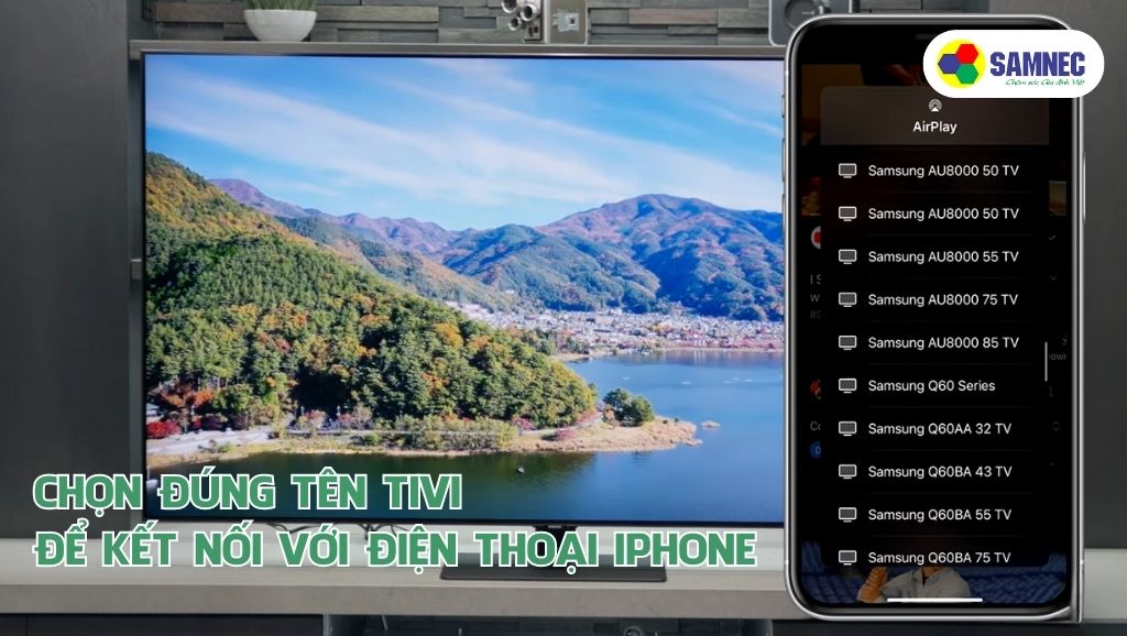 Chọn đúng tên tivi để kết nối với điện thoại Iphone