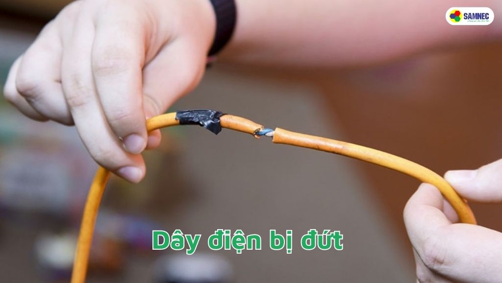 Cục nóng điều hòa không chạy do dây điện bị đứt