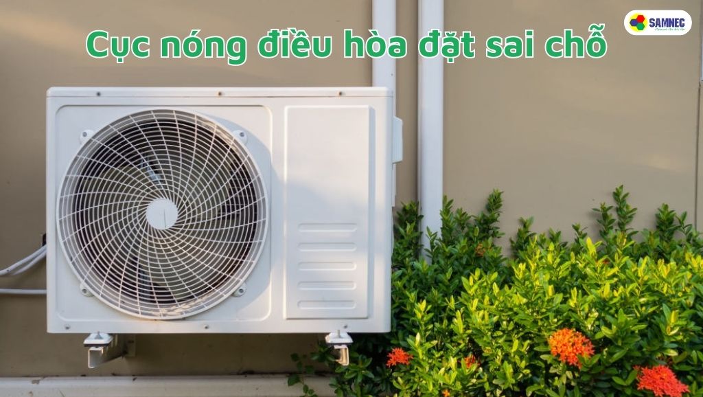 Cục nóng điều hòa đặt sai tại chỗ