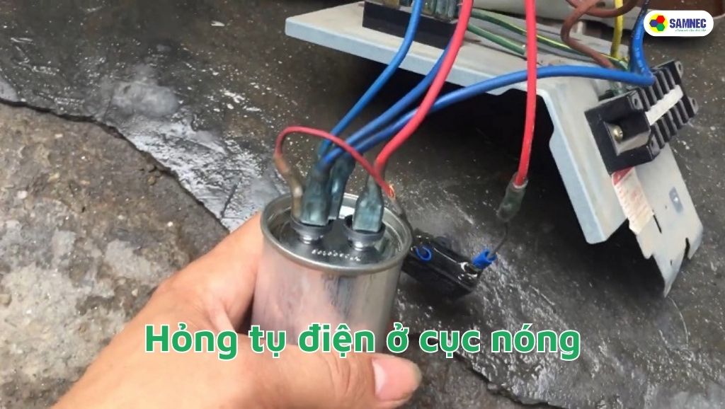 Hỏng tụ điện ở cục nóng
