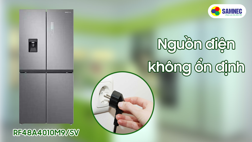 Nguồn điện kết nối với tủ lạnh không ổn định