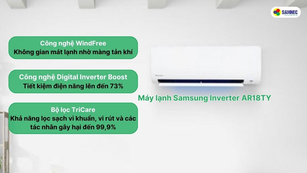 Các tiện ích của máy lạnh Samsung AR18TY