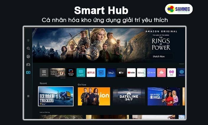 Kho ứng dụng Smart Hub trên Smart Tivi Samsung 4K