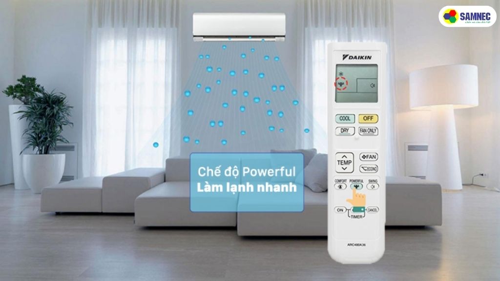 Chế độ Powerful trên điều hòa Daikin