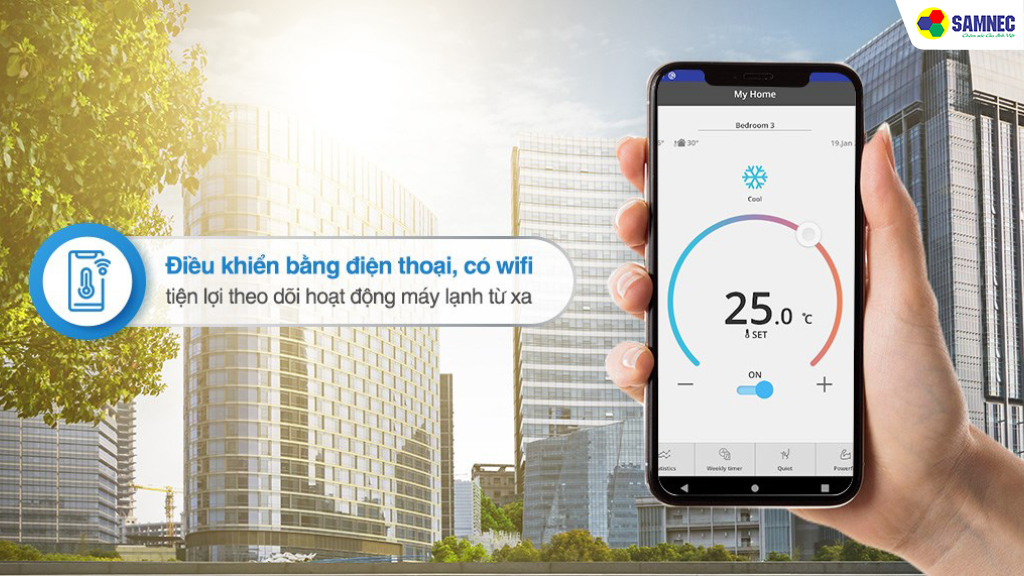 Kết nối Wi-Fi – Điều khiển từ xa tiện lợi