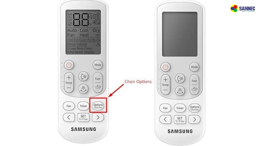 Reset Filter trên remote điều hòa Samsung