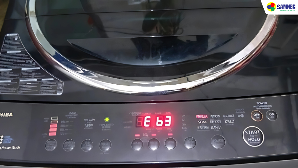Lỗi E63 máy giặt Toshiba là gì?
