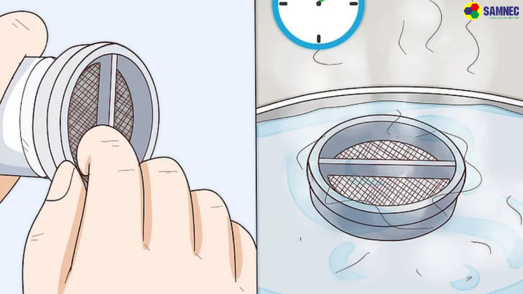 Do lưới lọc của van cấp bị bẩn