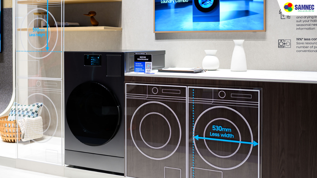 Khối lượng giặt sấy lớn và tốc độ vượt trội