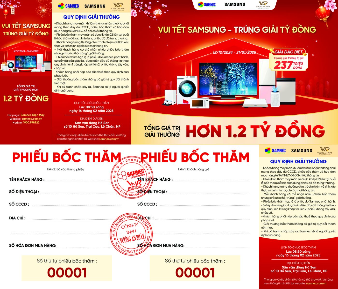 phiếu bốc thăm samsung
