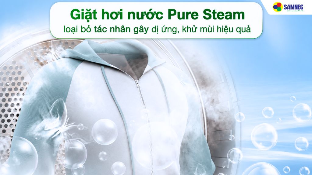 công nghệ giặt pure steam