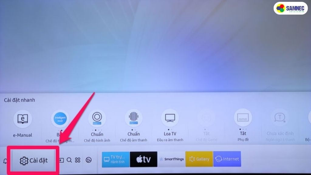 Bước 2: Lựa chọn mục "Cài đặt" (Settings).