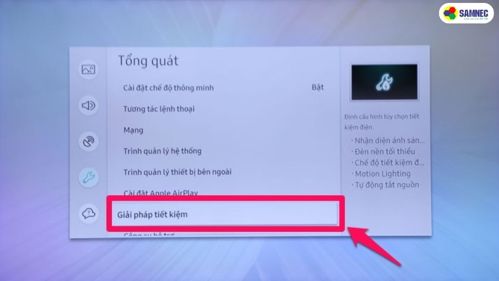 Bước 4: Chọn tiếp mục "Giải pháp tiết kiệm" (Saving solutions).