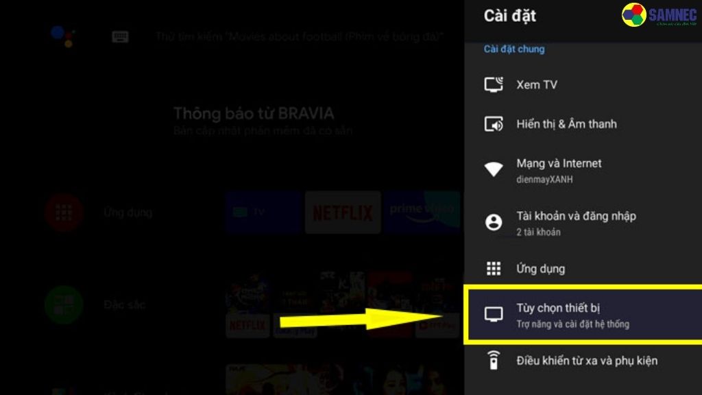 Cách bật chế độ tiết kiệm điện trên tivi Sony