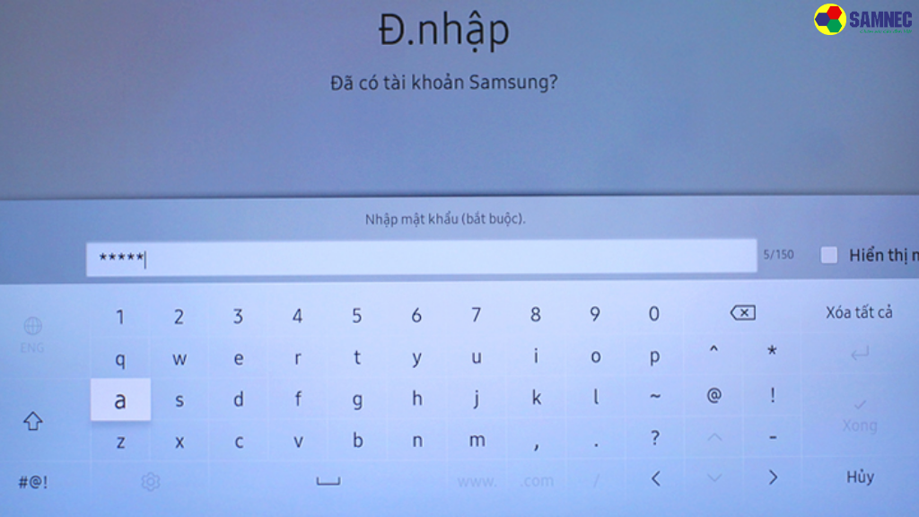 Bước 2: Nhập mật khẩu tài khoản 