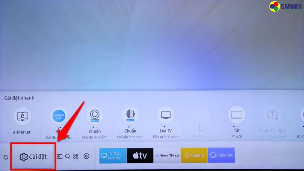Bước 2: Chọn "Cài đặt" (Settings)