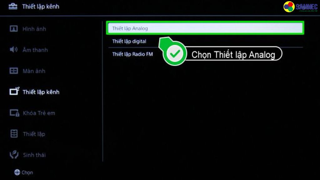 Bước 4: Chọn Analog.