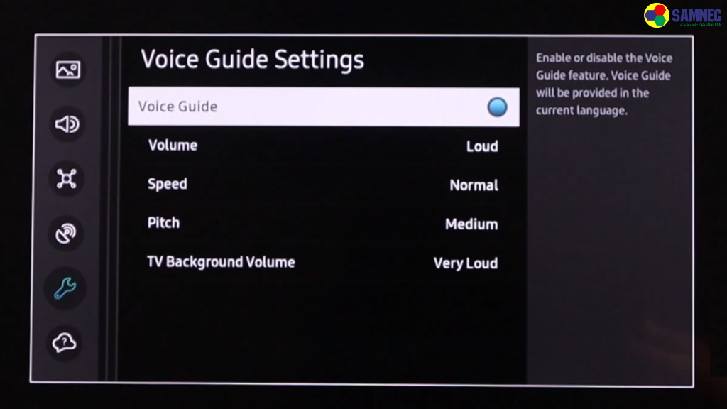 Cách cài đặt lại giọng nói trên tivi Samsung 